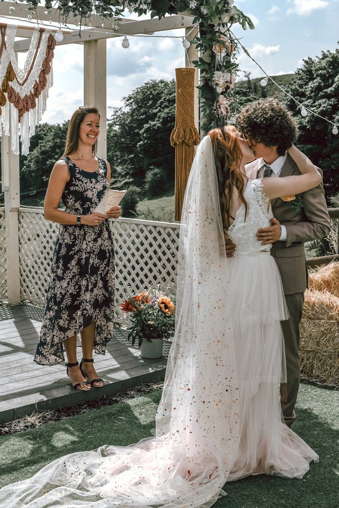 Colourful wedding veil