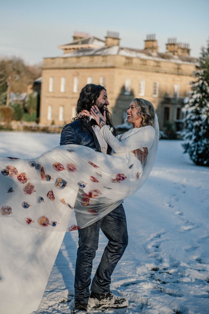 handprinted veil